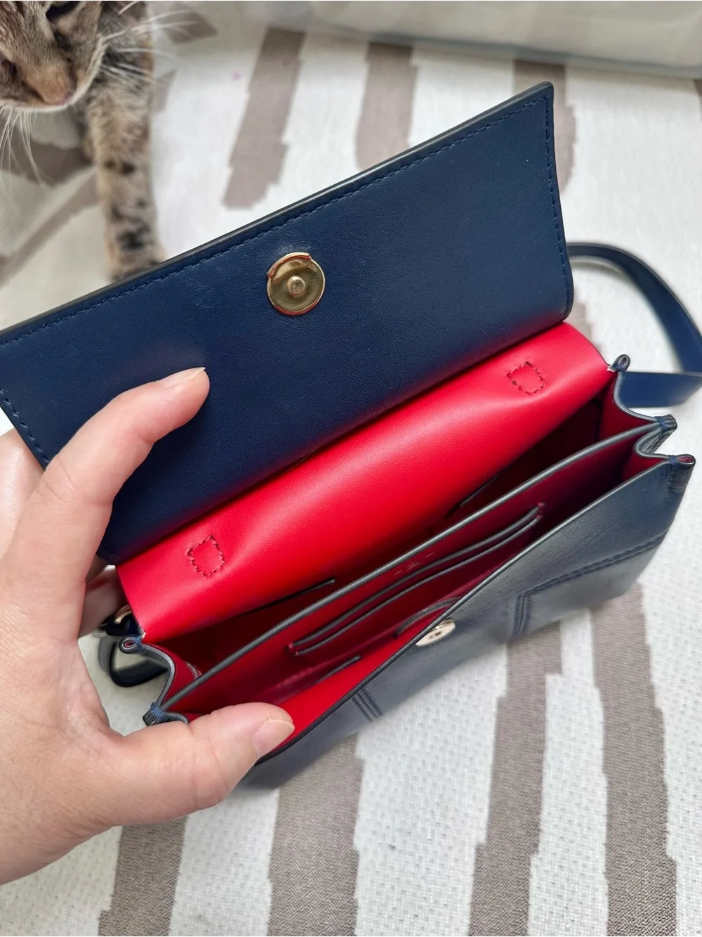 Tory Burch Blue Leather Mini Top-Handle Bag